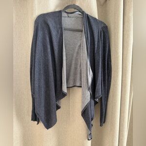 Elegant Dark Gray Women's Open-Front sweater
